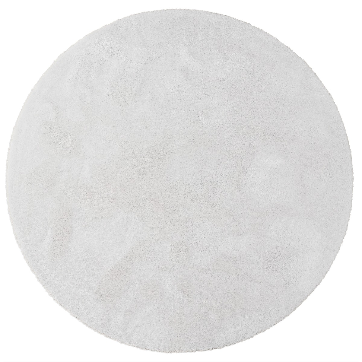 Fluffy Offwhite Rund 200 cm Tvättbar Mjuk Ryamatta